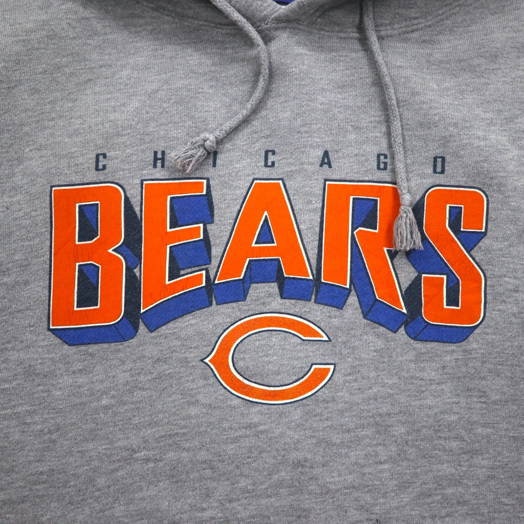 Reebok Felpa con cappuccio pullover L Grigio Cotone NFL CHICAGO BEARS