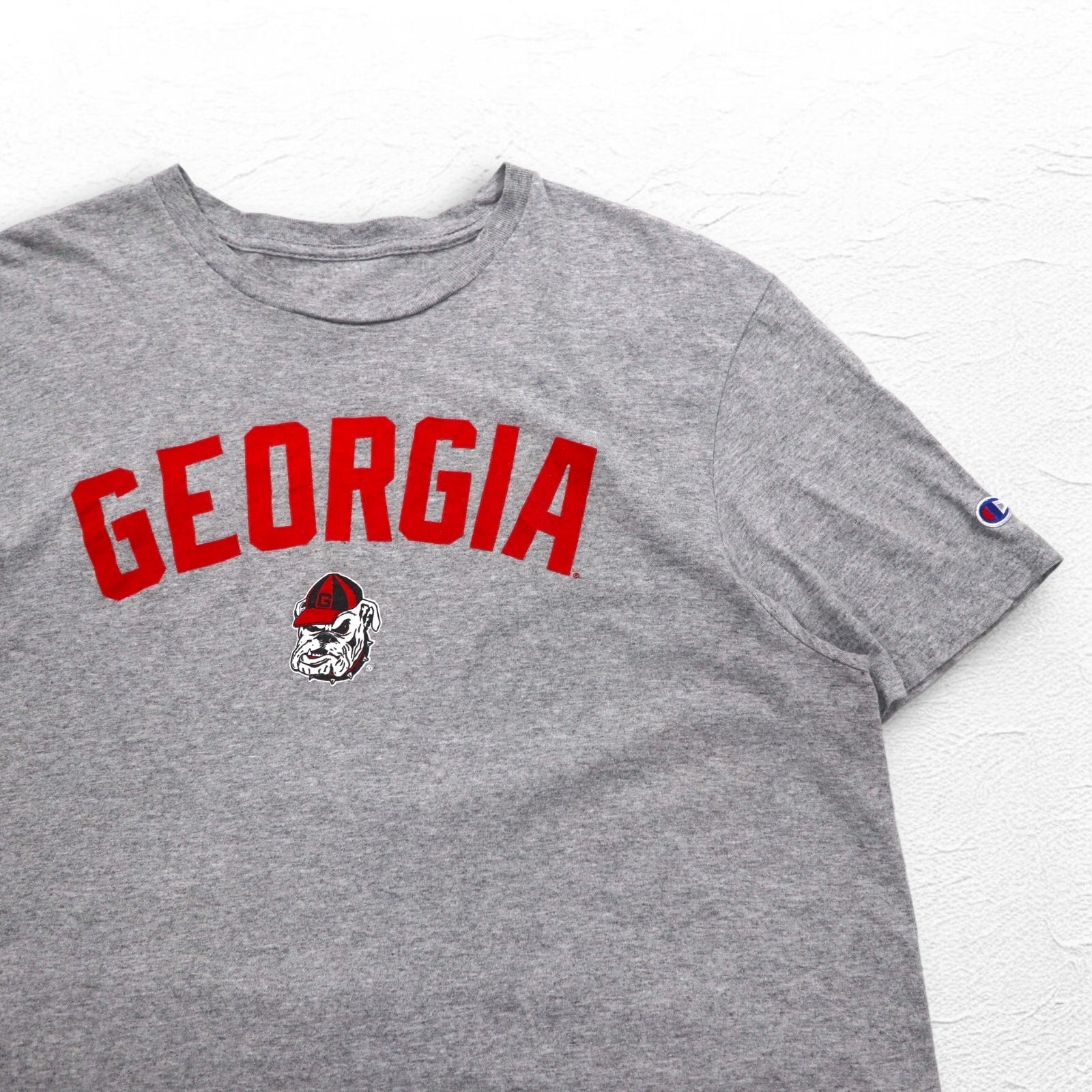 T-shirt Champion stampa college con logo ad arco 2XL grigio GEORGIA BULLDOGS Prodotto in Honduras
