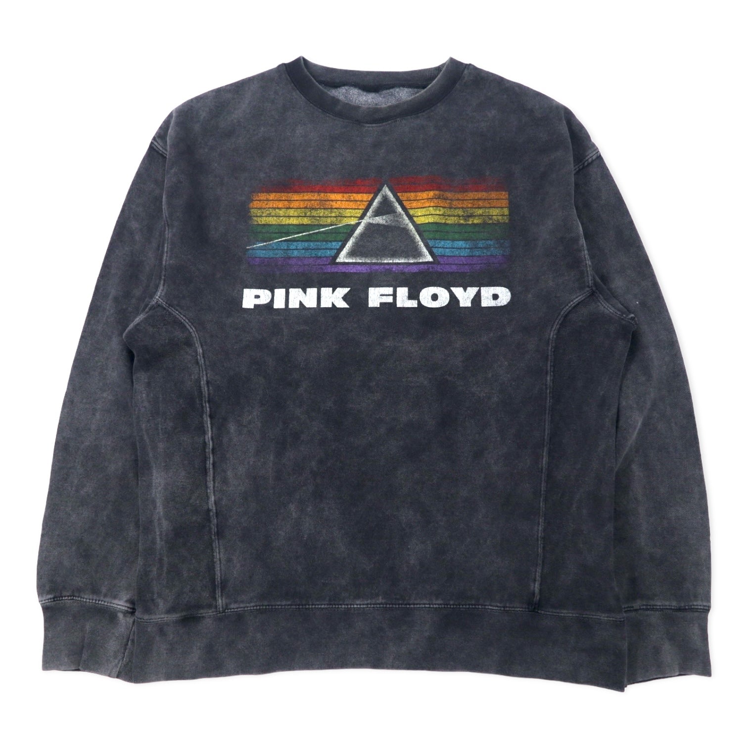 PINK FLOYD Felpa stampata Band L Grigia Cotone Sbiancato Effetto Vintage PULL & BEAR Made in Pakistan