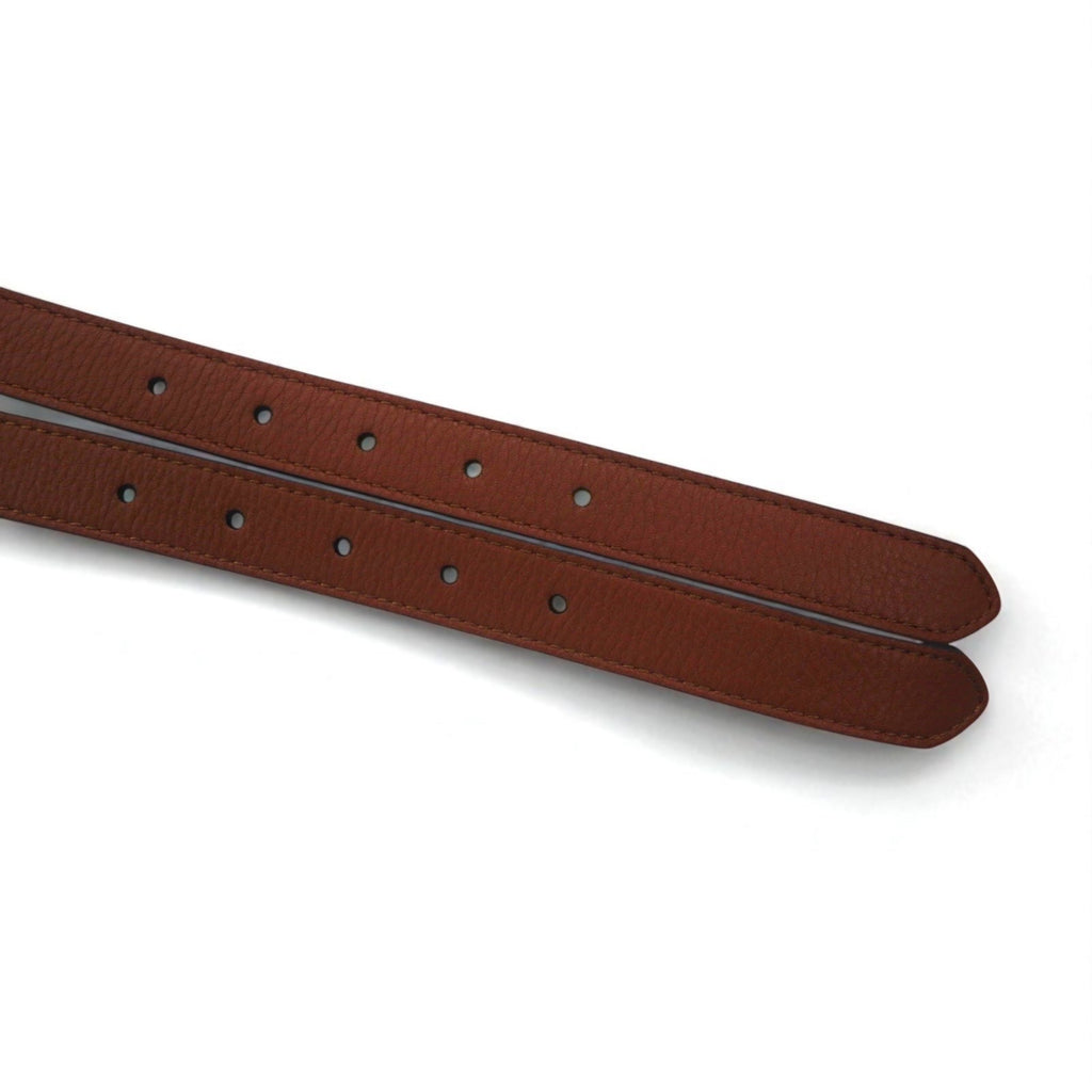 BURBERRY Cintura in pelle reversibile a doppia fibbia Lynton Reversible Double Strap Leather Belt 34/85 pelle martellata doppia, modello attuale ITPARPEL9BOL, Made in Italy
