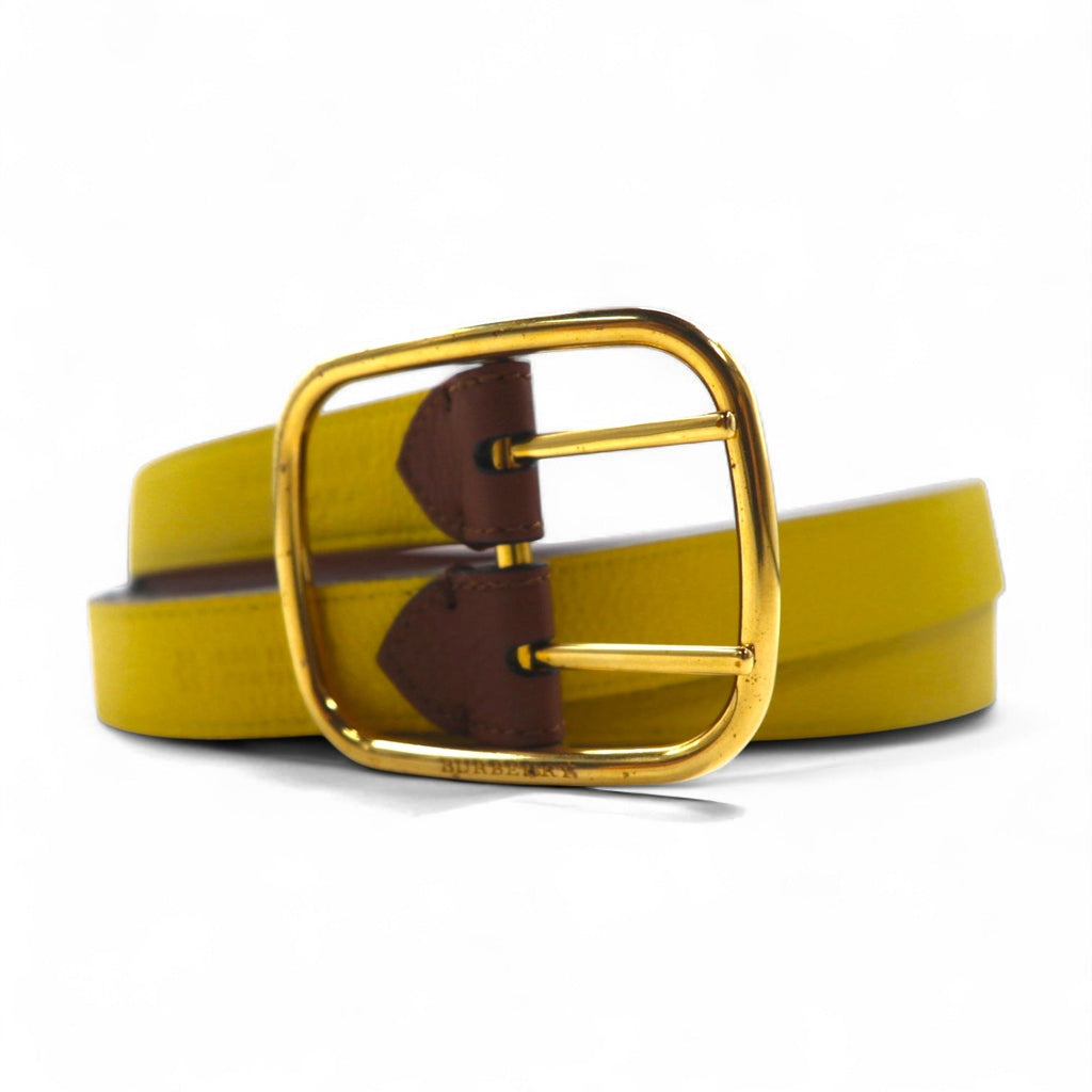 BURBERRY Cintura in pelle reversibile a doppia fibbia Lynton Reversible Double Strap Leather Belt 34/85 pelle martellata doppia, modello attuale ITPARPEL9BOL, Made in Italy