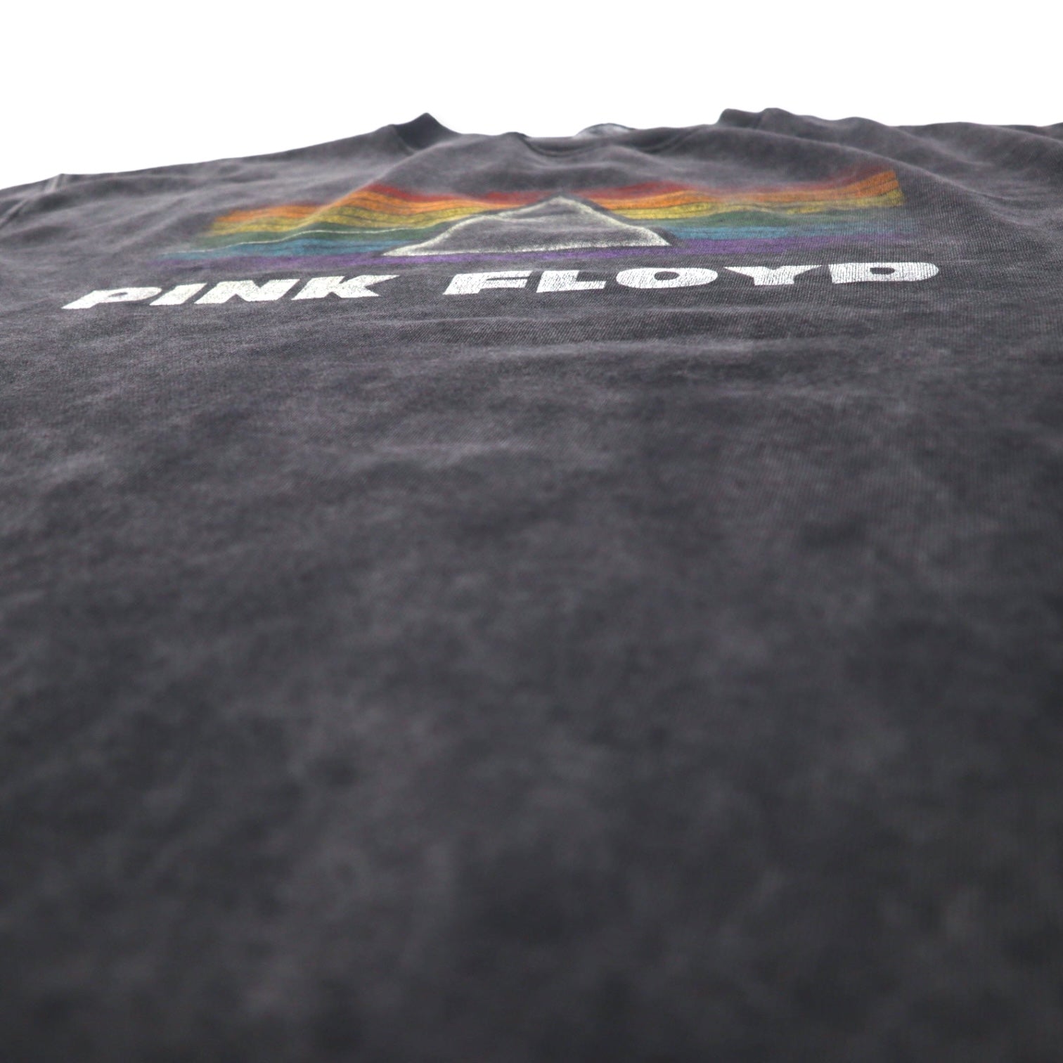 PINK FLOYD Felpa stampata Band L Grigia Cotone Sbiancato Effetto Vintage PULL & BEAR Made in Pakistan