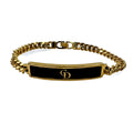 Bracciale Christian Dior vintage con logo identificativo, catena a maglie, placcato oro, logo CD, incisione GERMANY, fabbricato in Germania