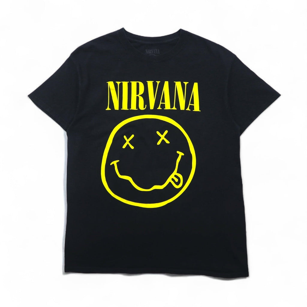 NIRVANA T-shirt rock band M cotone nero