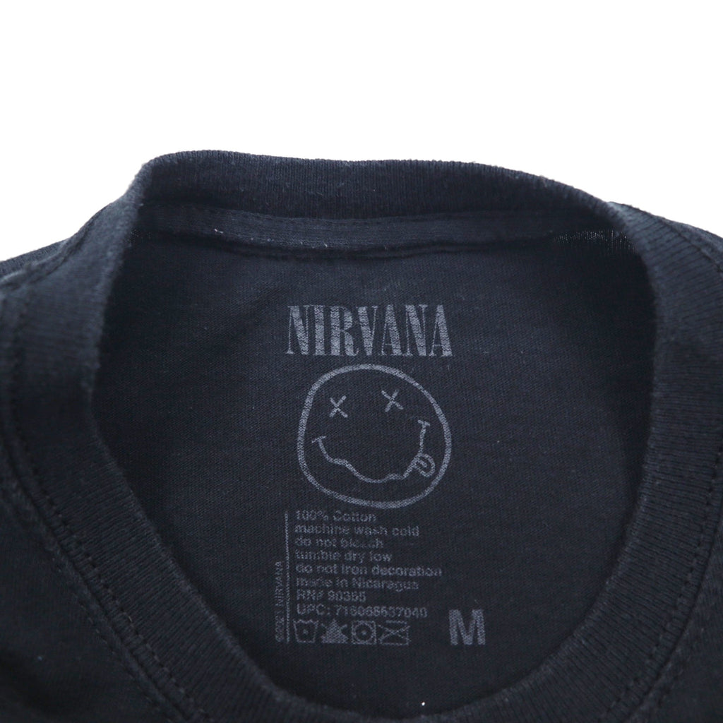 NIRVANA T-shirt rock band M cotone nero