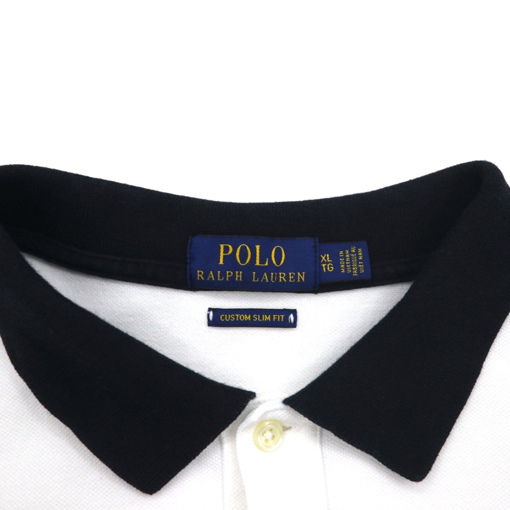 POLO RALPH LAUREN ビッグポニー 刺繍 ポロシャツ XL ホワイト POLO TEAM ナンバリング