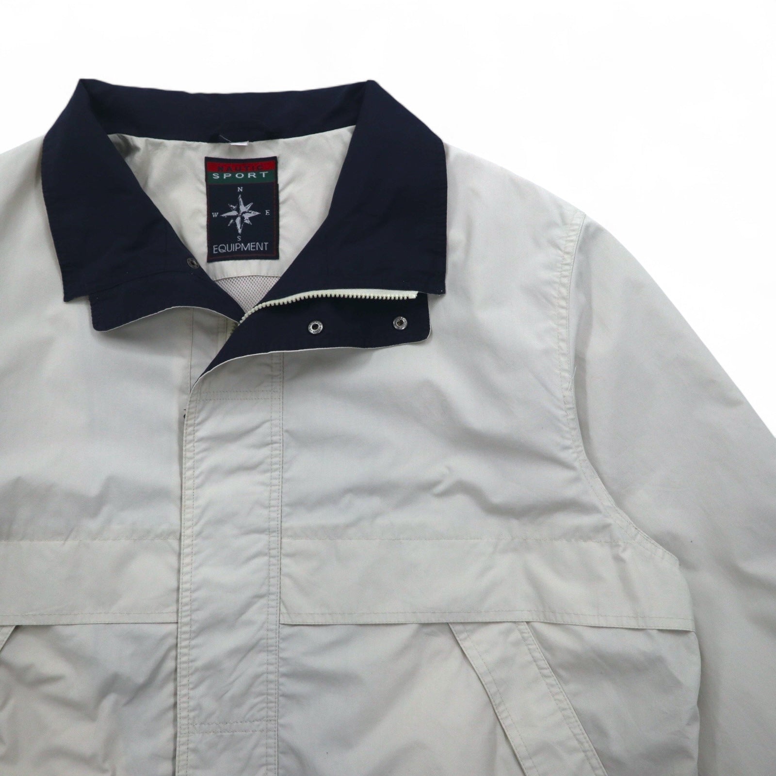 NAUTICA SPORT anni '90 giacca a vela in misto cotone/nylon 65/35 taglia XXL beige EQUIPMENT