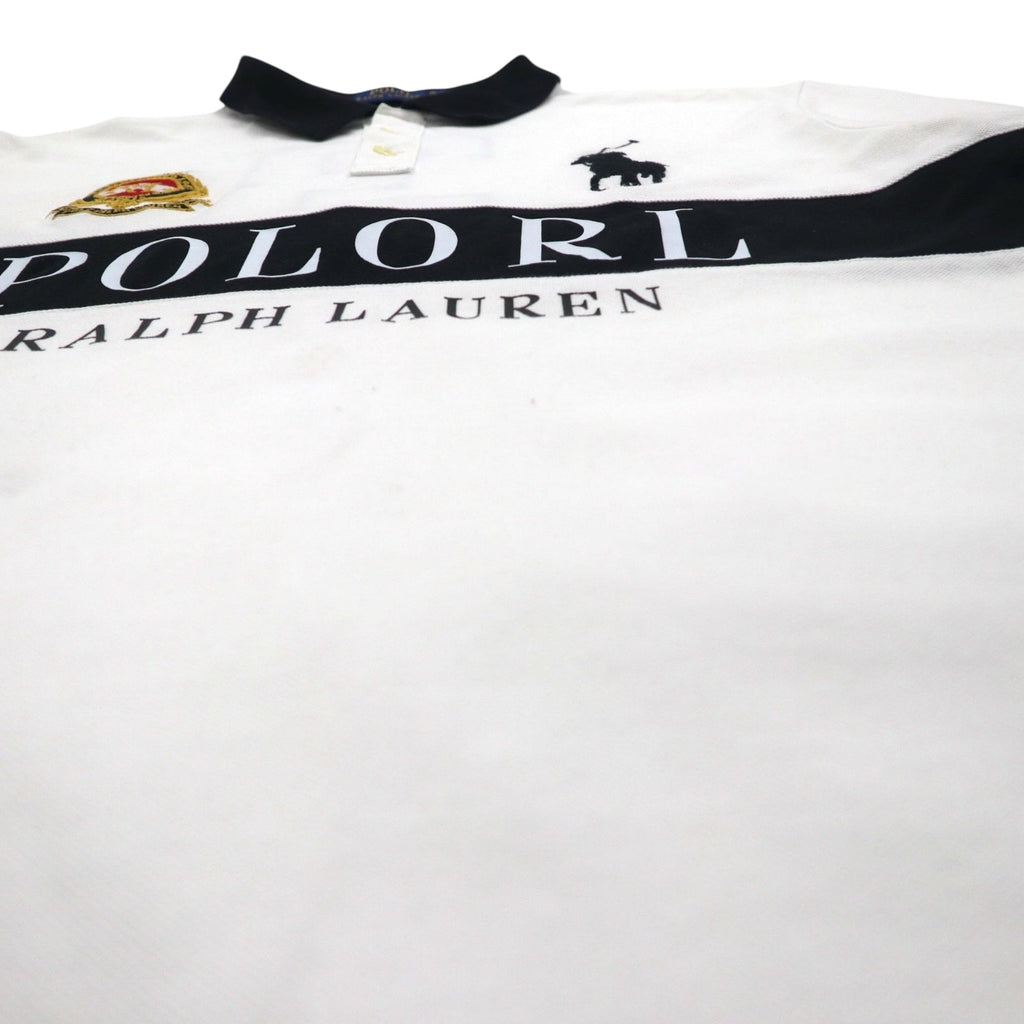 POLO RALPH LAUREN ビッグポニー 刺繍 ポロシャツ XL ホワイト POLO TEAM ナンバリング