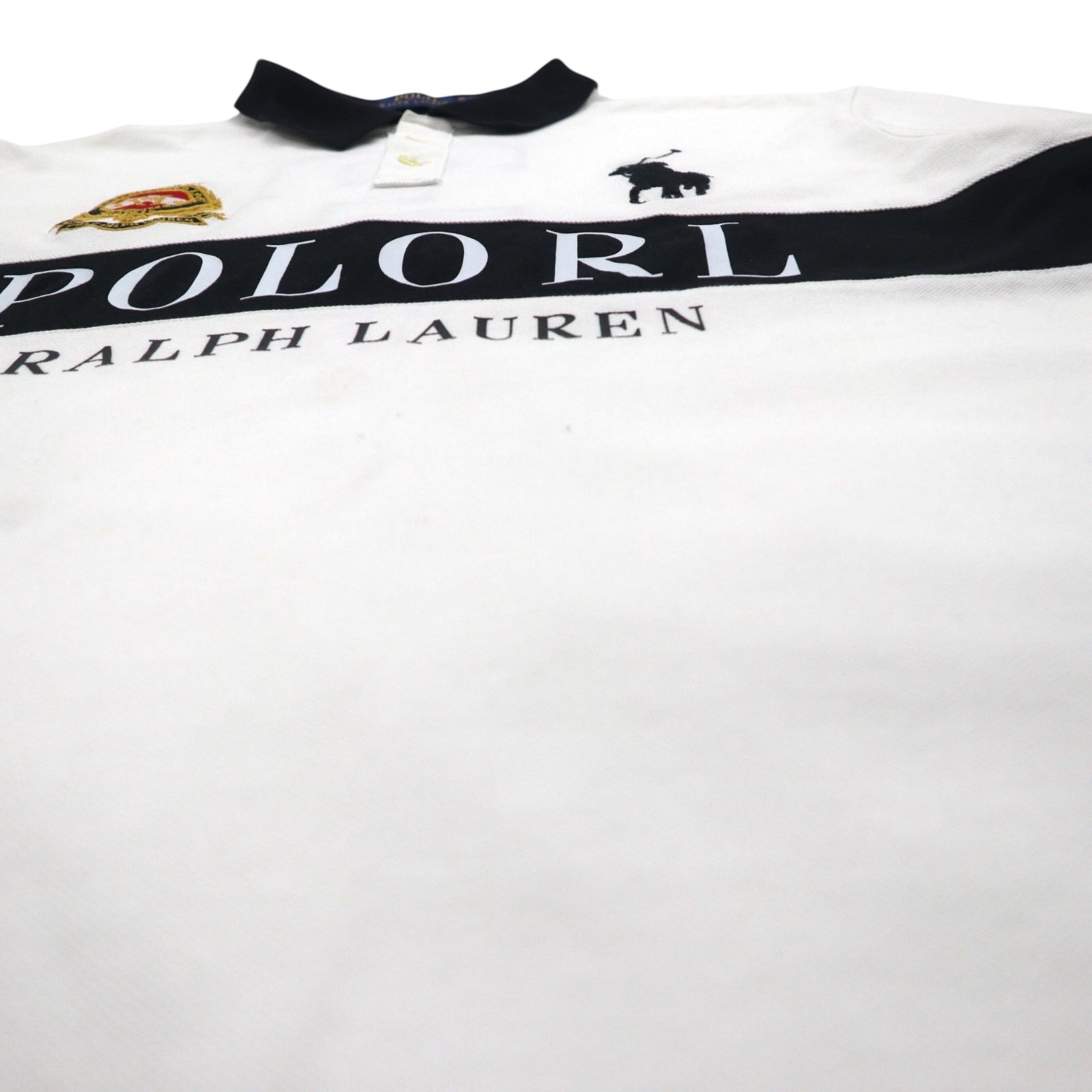 POLO RALPH LAUREN ビッグポニー 刺繍 ポロシャツ XL ホワイト POLO TEAM ナンバリング