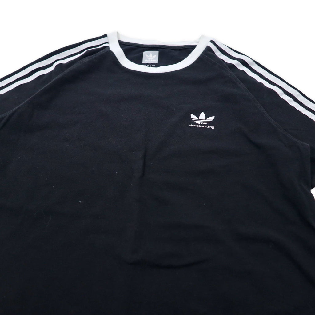adidas skateboarding リンガーTシャツ L ブラック コットン トレフォイルロゴ 3ストライプ CALIFORNIA 2.0 TEE CW2352