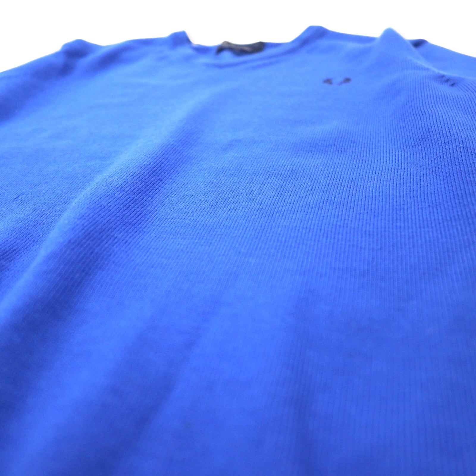 FRED PERRY Maglione in lana merino con scollo a V, blu, taglia S, ricamo logo K8225