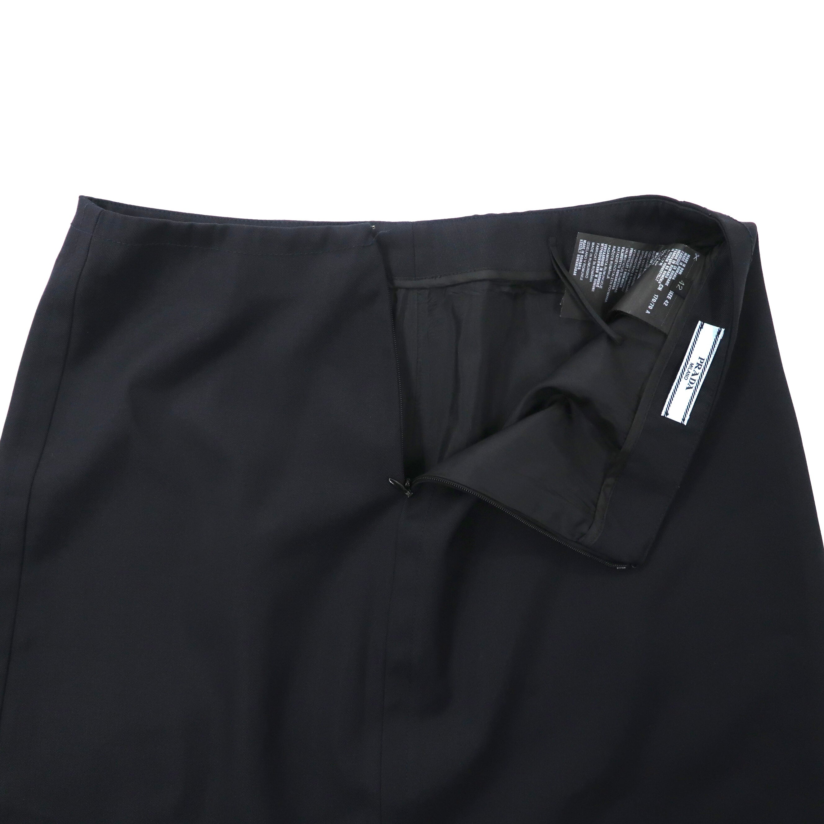 PRADA gonna a tubino 42 blu scuro misto lana e seta made in Romania