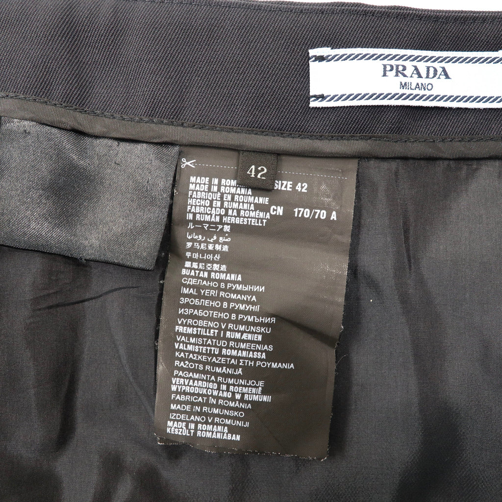 PRADA gonna a tubino 42 blu scuro misto lana e seta made in Romania
