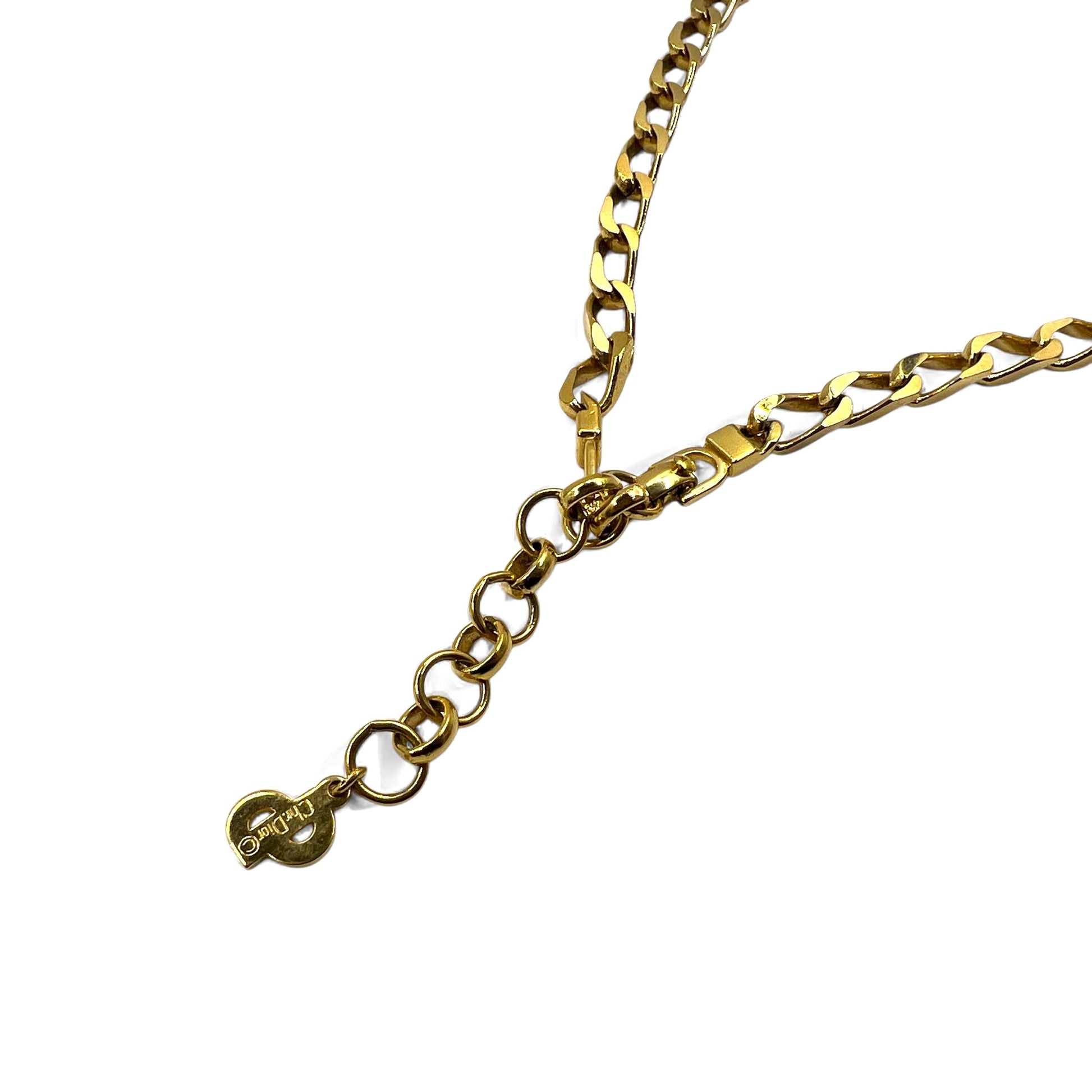 Christian Dior Germania Vintage Collana a catena a maglia barbazzale 2 vie Bracciale a 2 file placcato oro Logo GERMANY inciso