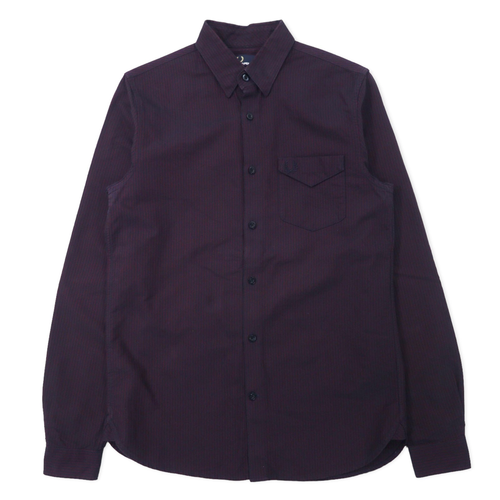 FRED PERRY Camicia button-down S bordeaux a righe in cotone con logo ricamato M2559