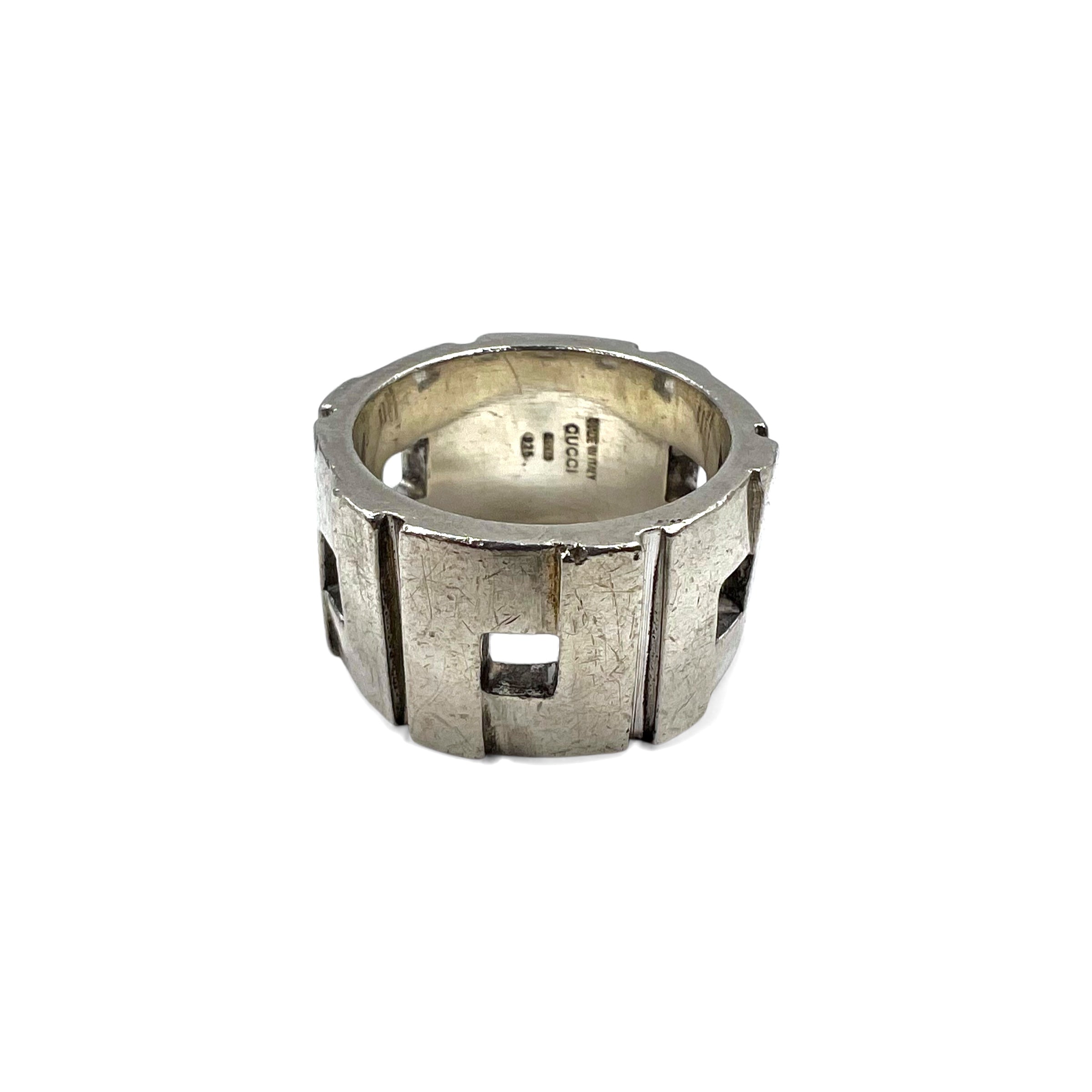 GUCCI Anello Modernista Anello in argento Misura 15 ARGENTO 925 Made in Italy