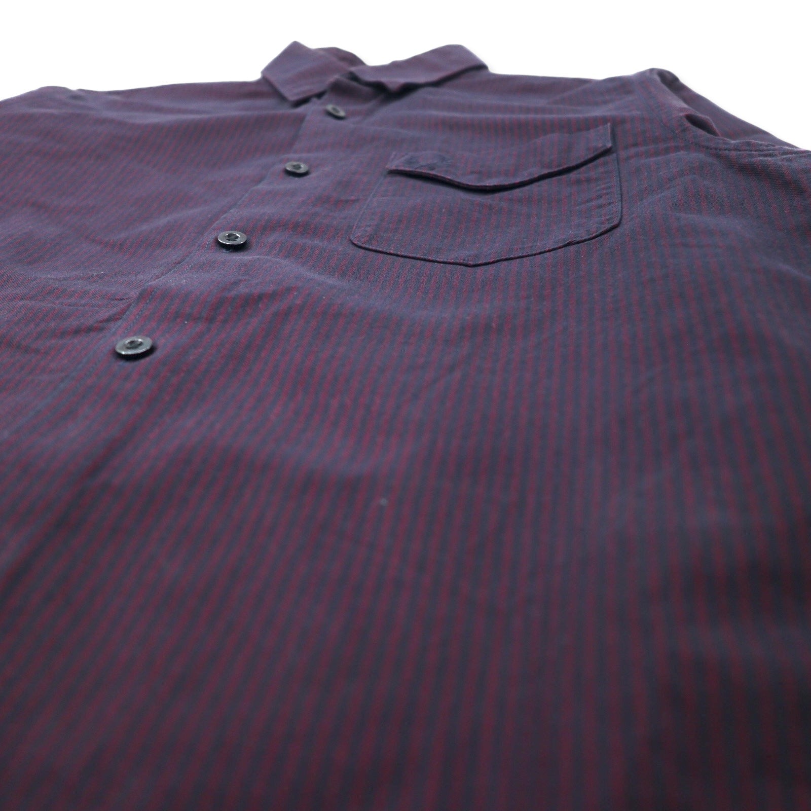 FRED PERRY Camicia button-down S bordeaux a righe in cotone con logo ricamato M2559