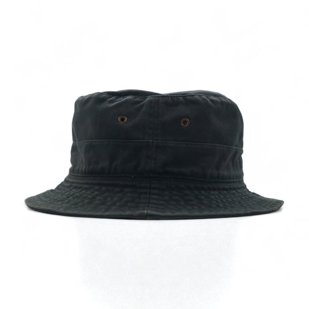 Polo by Ralph Lauren Cappello a secchiello anni '90, taglia M, nero, cotone, ricamo piccolo cavallino