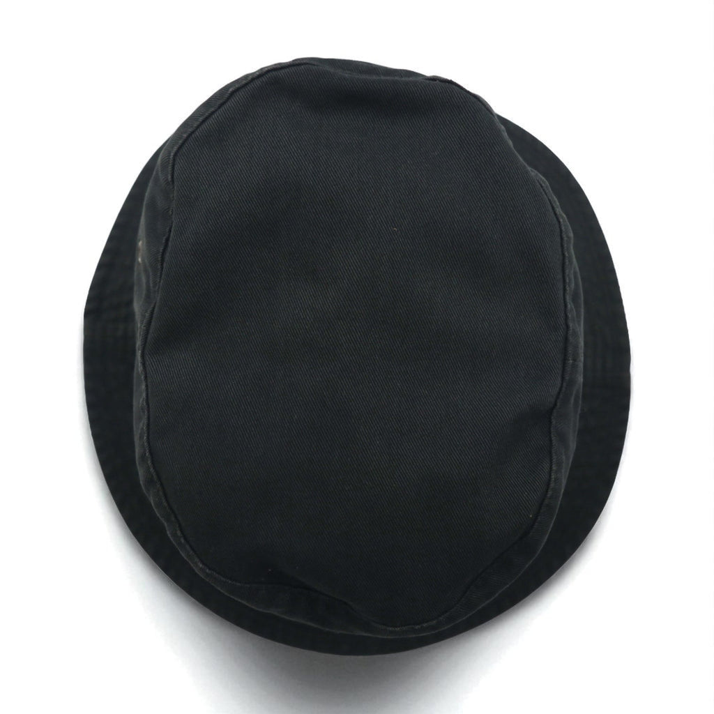 Polo by Ralph Lauren Cappello a secchiello anni '90, taglia M, nero, cotone, ricamo piccolo cavallino