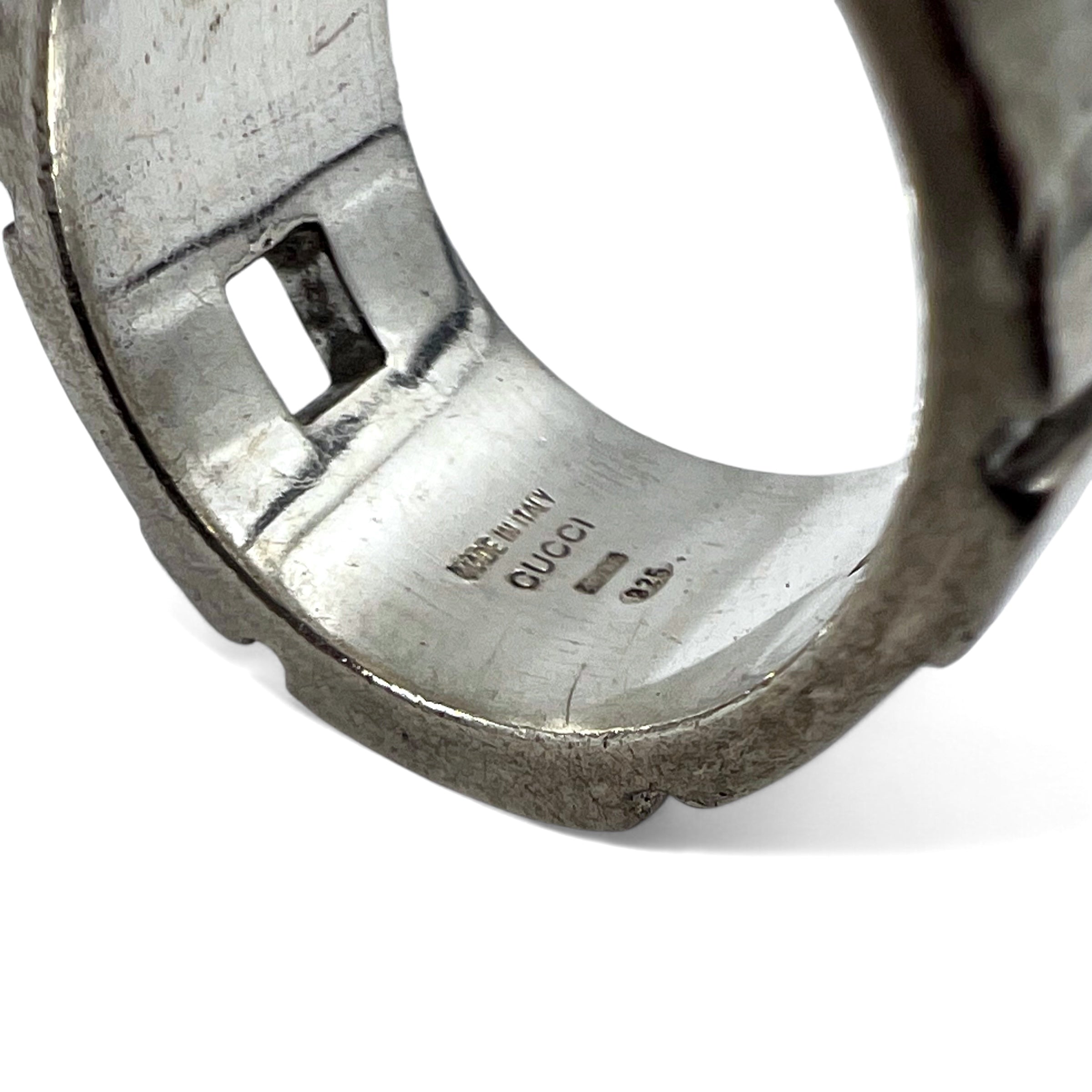 GUCCI Anello Modernista Anello in argento Misura 15 ARGENTO 925 Made in Italy