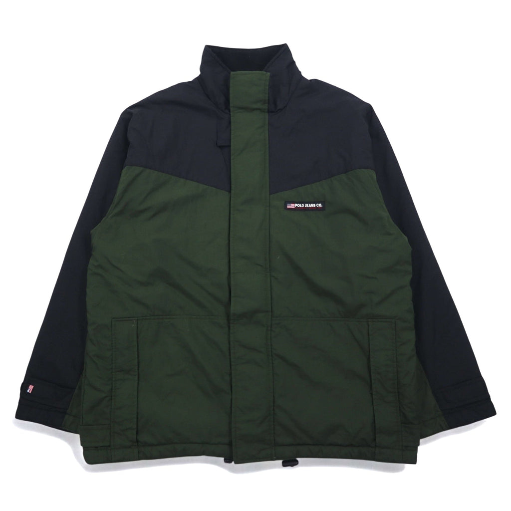 POLO JEANS CO. RALPH LAUREN Giacca da montagna foderata in pile anni '90 L verde nero