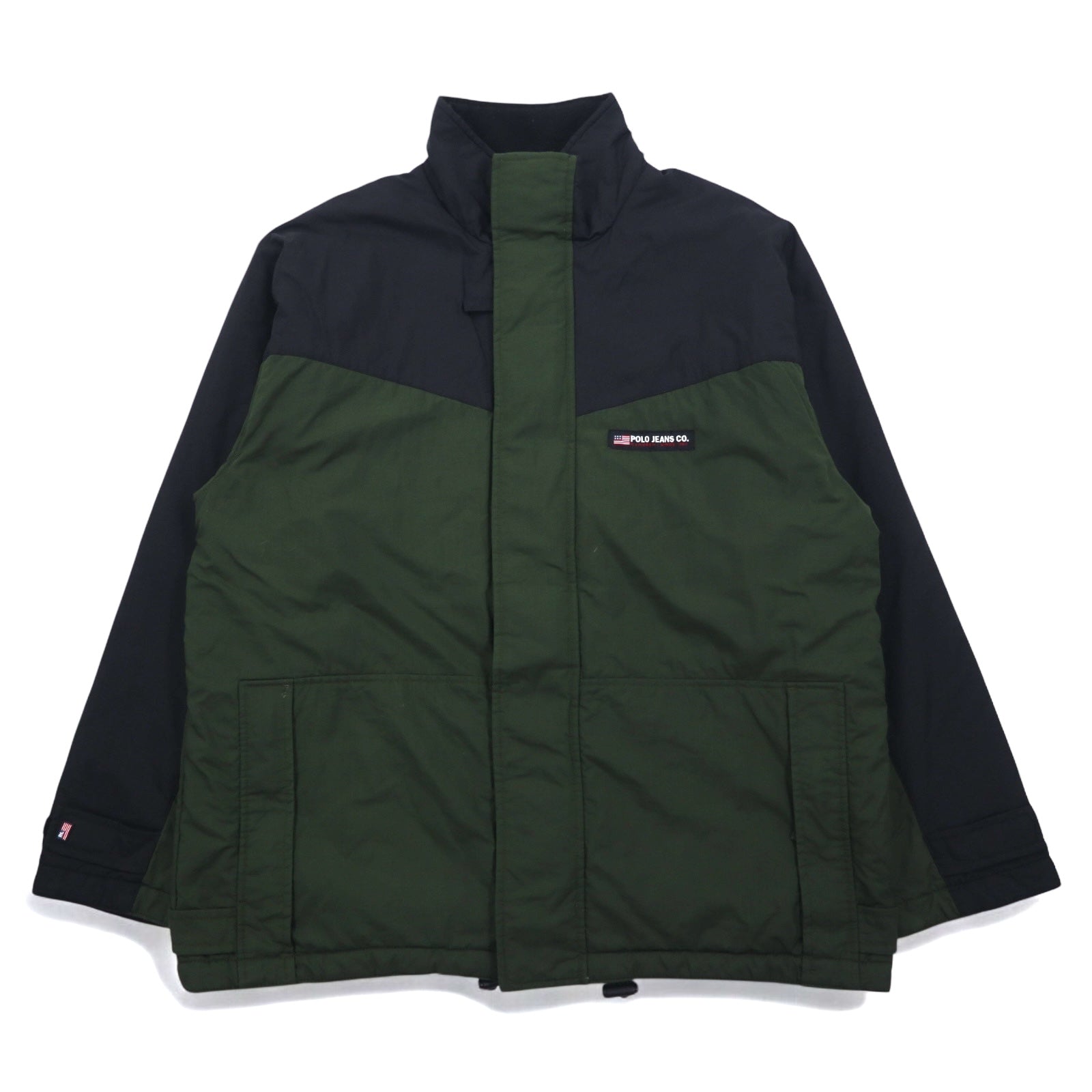 POLO JEANS CO. RALPH LAUREN Giacca da montagna foderata in pile anni '90 L verde nero
