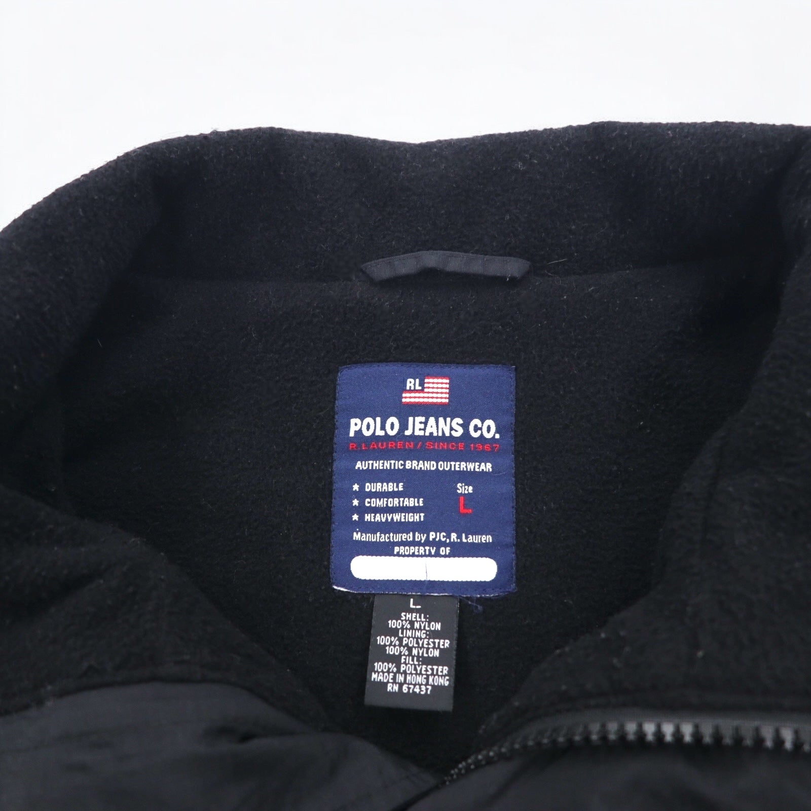 POLO JEANS CO. RALPH LAUREN Giacca da montagna foderata in pile anni '90 L verde nero