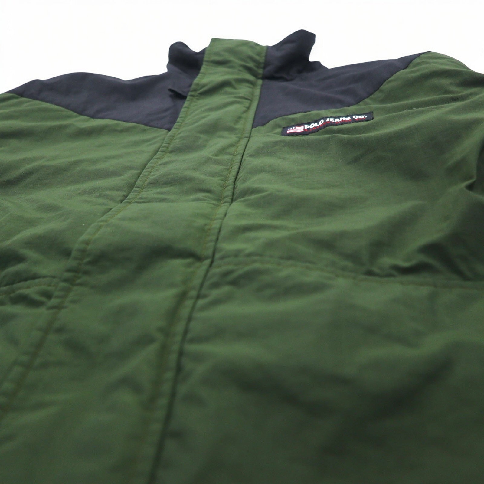 POLO JEANS CO. RALPH LAUREN Giacca da montagna foderata in pile anni '90 L verde nero