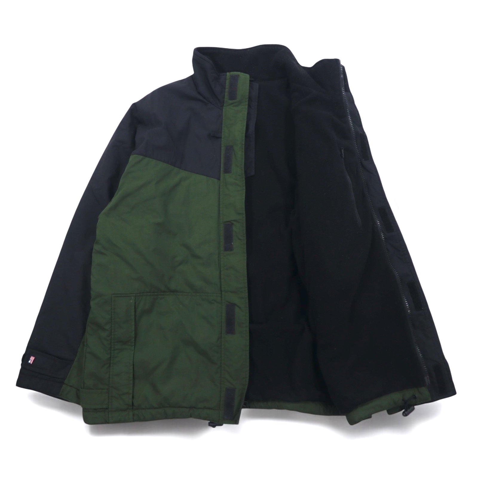 POLO JEANS CO. RALPH LAUREN Giacca da montagna foderata in pile anni '90 L verde nero