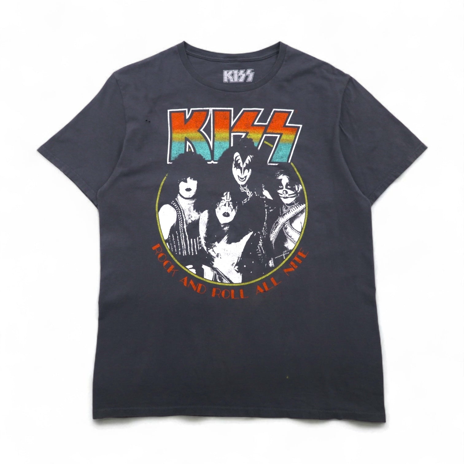 KISS Rock Band T-shirt L Grigio Cotone ROCK AND ROLL ALL NITE