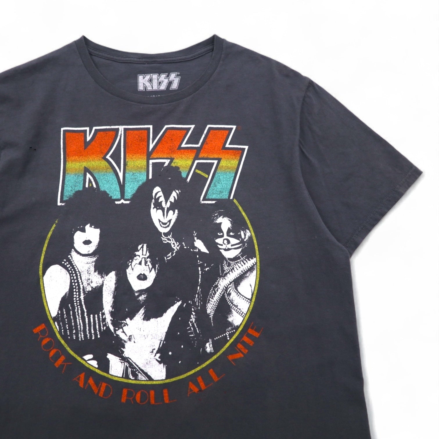 KISS Rock Band T-shirt L Grigio Cotone ROCK AND ROLL ALL NITE