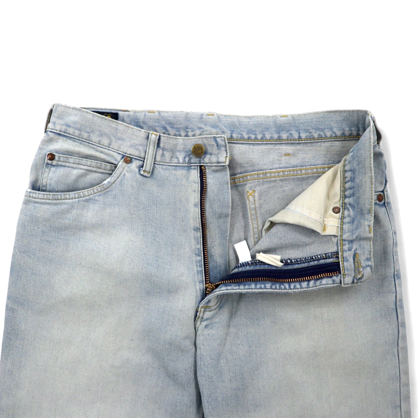 Jeans Lee RIDERS L blu cotone toppa in pelle chiusura con cerniera