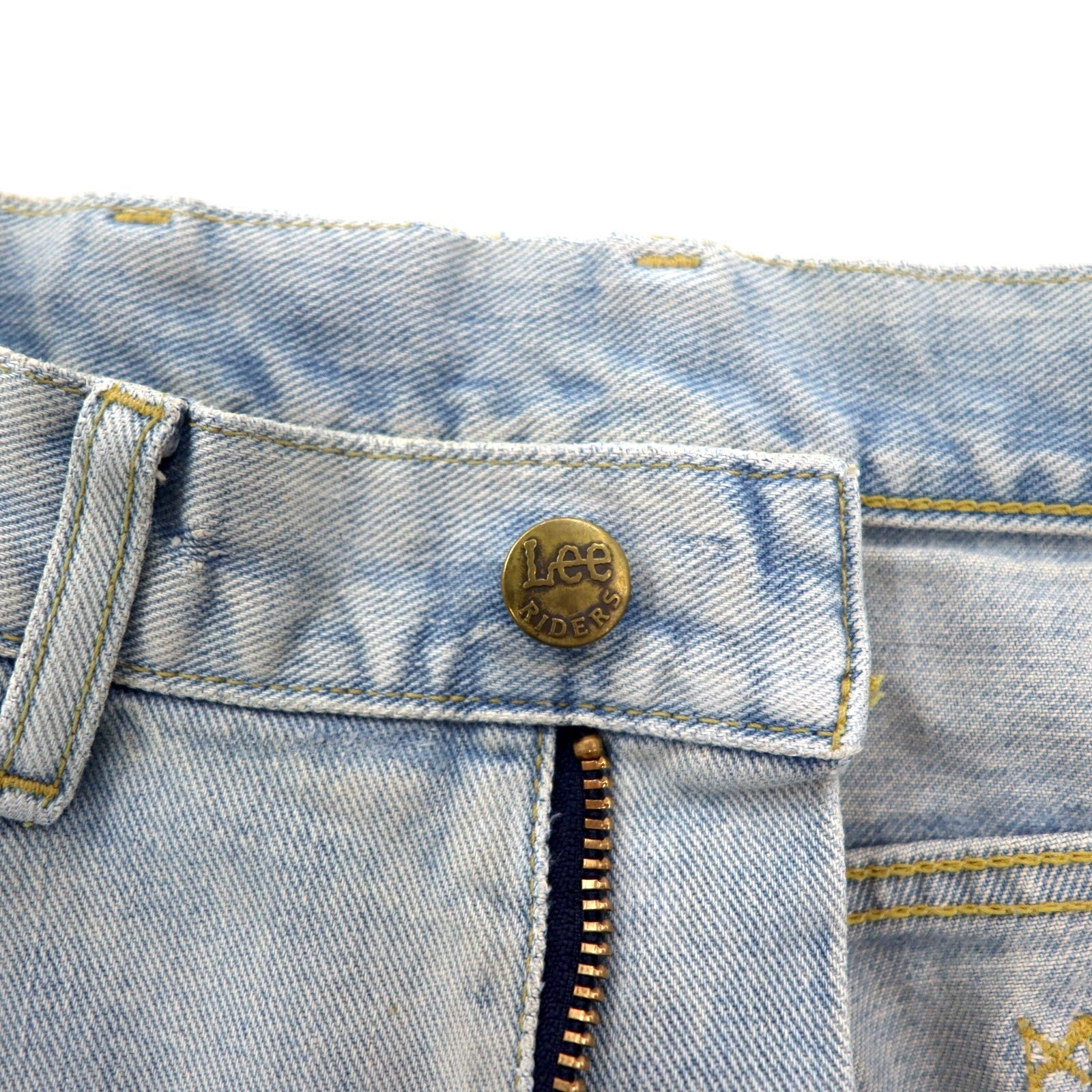 Jeans Lee RIDERS L blu cotone toppa in pelle chiusura con cerniera