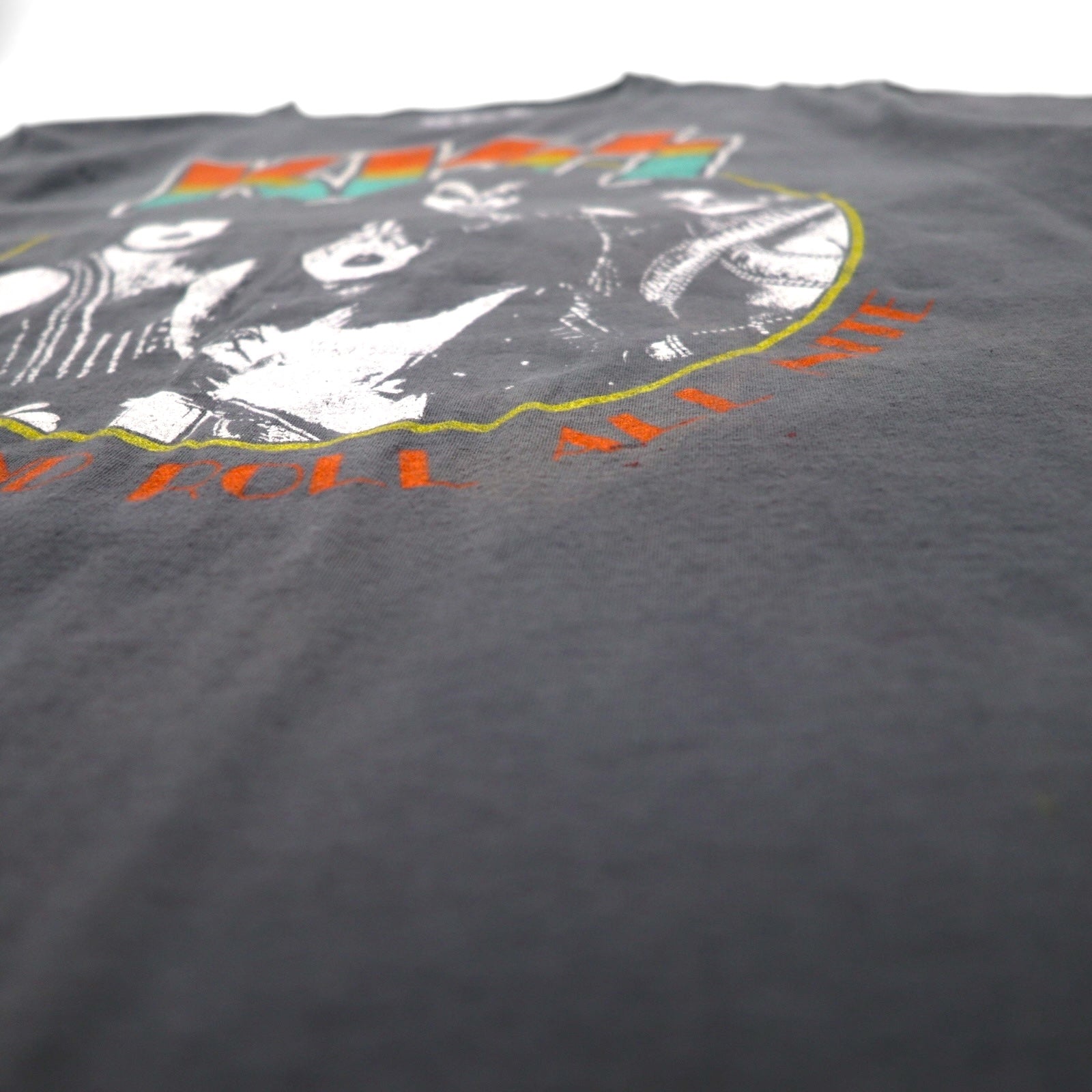 KISS Rock Band T-shirt L Grigio Cotone ROCK AND ROLL ALL NITE