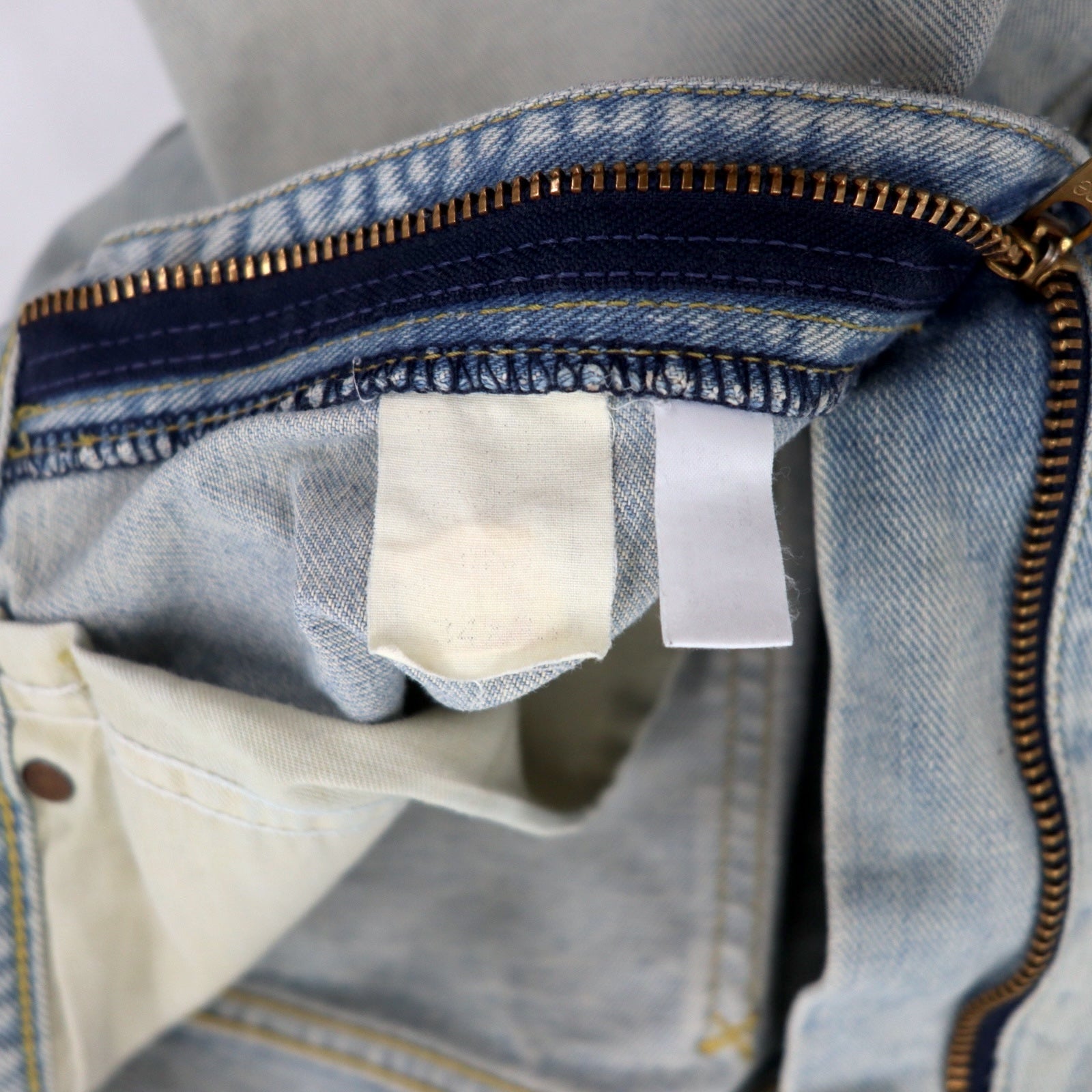 Jeans Lee RIDERS L blu cotone toppa in pelle chiusura con cerniera