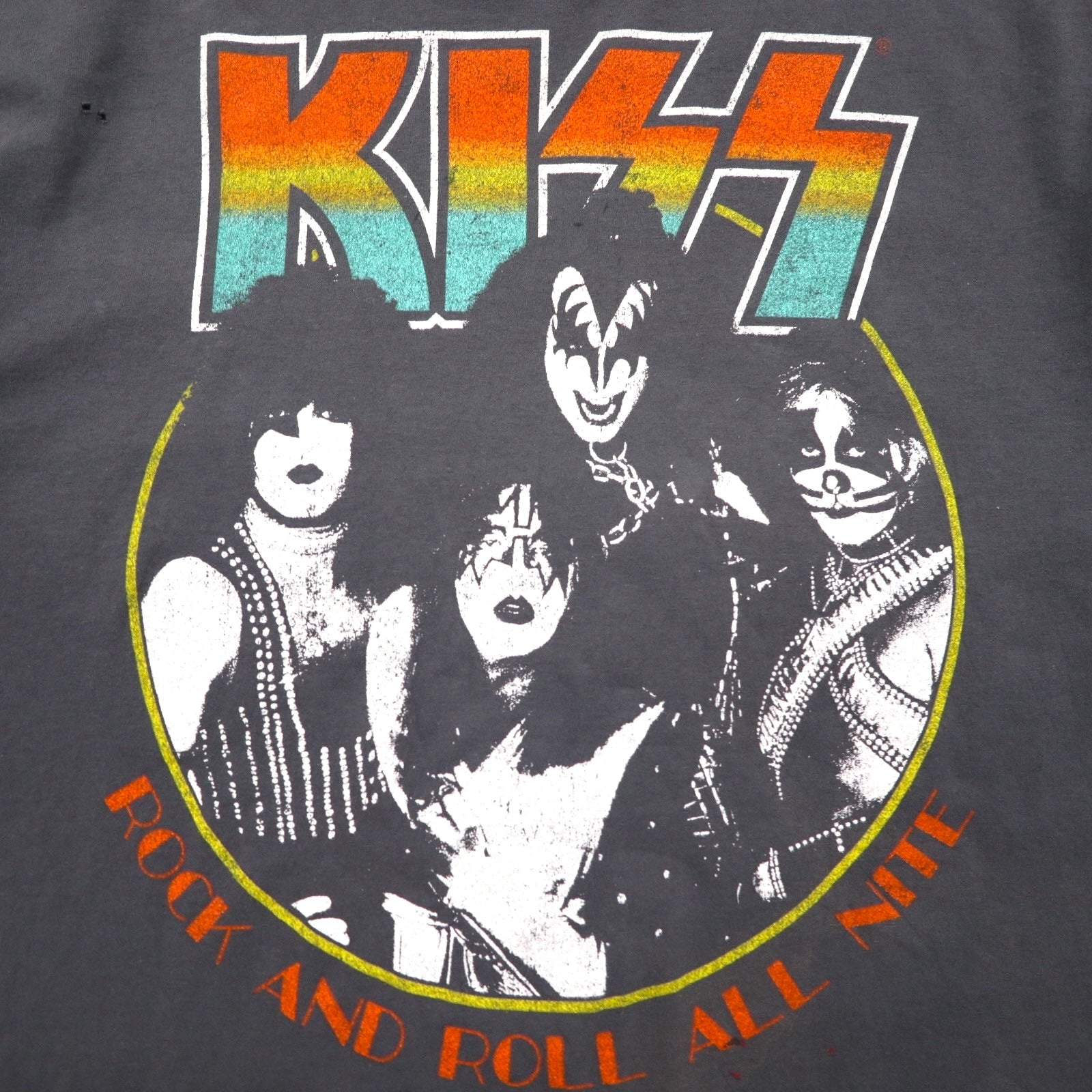KISS Rock Band T-shirt L Grigio Cotone ROCK AND ROLL ALL NITE