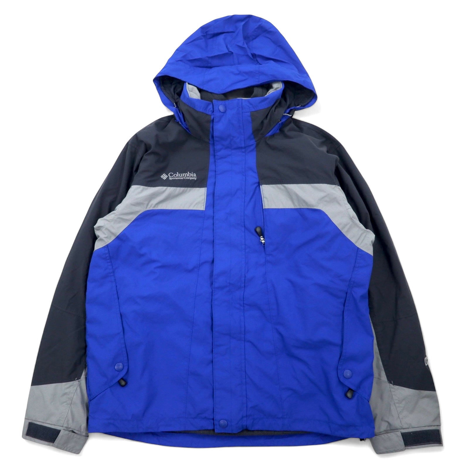 Columbia Giacca a vento 3 VIE M Blu Nylon Fodera in pile Cappuccio ripiegabile Logo ricamato Bugaboo Fabbricato in Sri Lanka