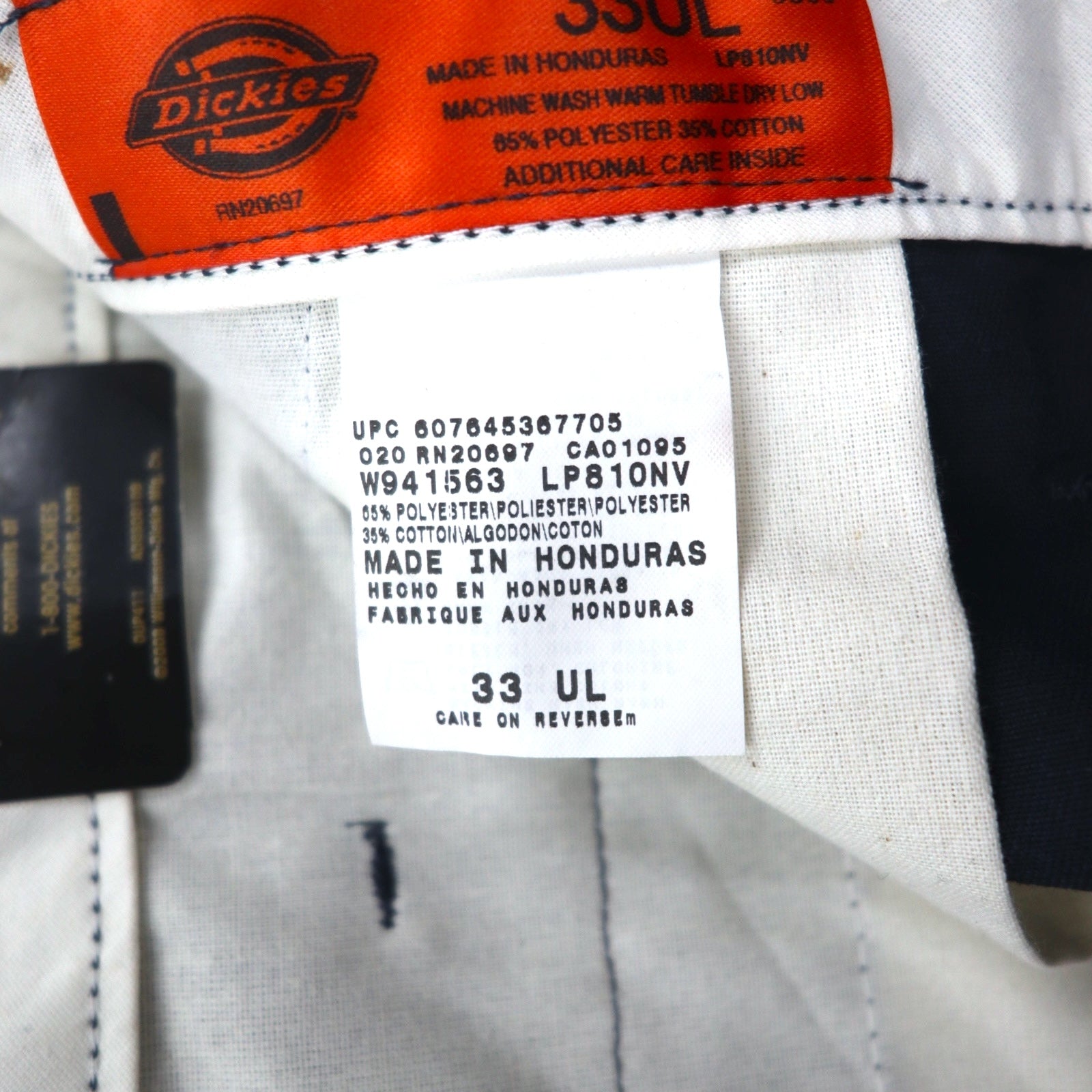 Dickies Pantaloni da lavoro Chino L Blu Navy Relaxed fit INDUSTRIAL FLAT FRONT PANT LP810 Fabbricato in Honduras Nuovo