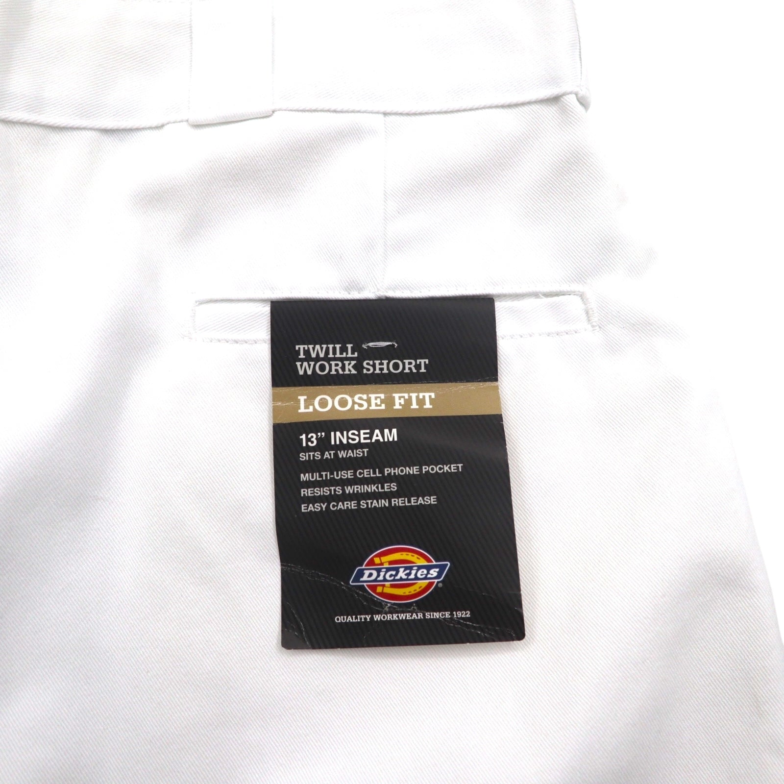 Dickies Loose Fit Pantaloncino da lavoro 13 pollici Multi-Use Pocket Work Shorts L, lunghezza al ginocchio, 42283WH, nuovo con etichetta