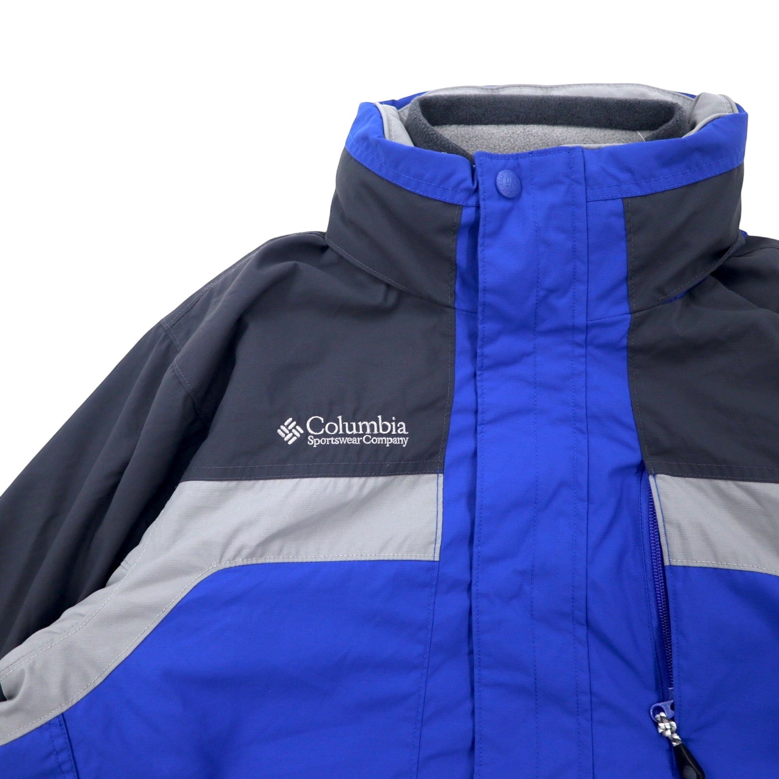 Columbia Giacca a vento 3 VIE M Blu Nylon Fodera in pile Cappuccio ripiegabile Logo ricamato Bugaboo Fabbricato in Sri Lanka