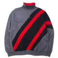 Felpa JERZEES mezza zip, taglia XL, grigia, cotone, oversize.