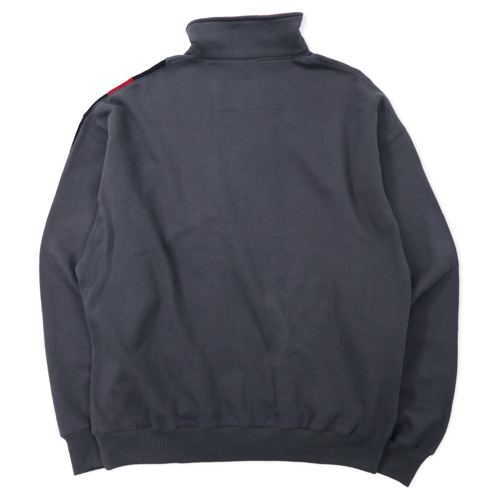 Felpa JERZEES mezza zip, taglia XL, grigia, cotone, oversize.