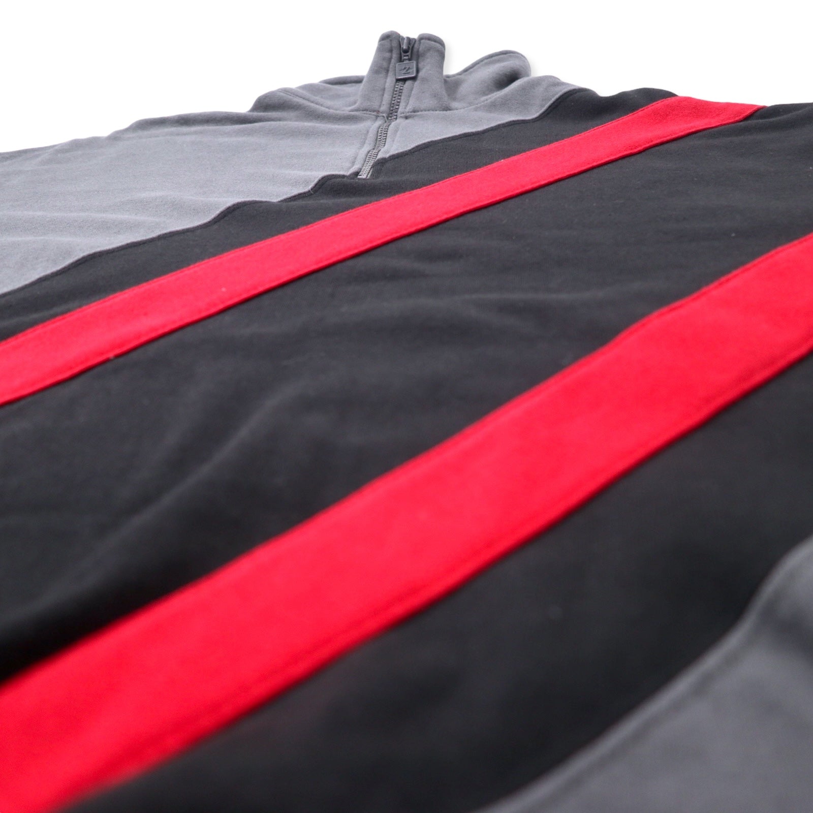Felpa JERZEES mezza zip, taglia XL, grigia, cotone, oversize.