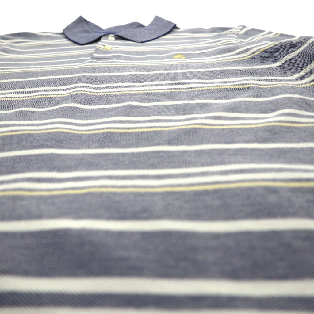 Brooks Brothers  ボーダー ポロシャツ L ブルー PERFORMANCE POLO SLIM FIT