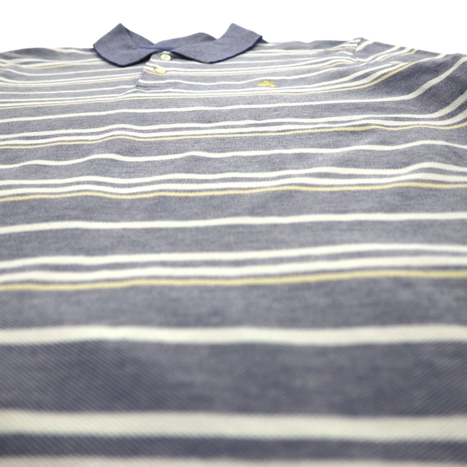 Brooks Brothers  ボーダー ポロシャツ L ブルー PERFORMANCE POLO SLIM FIT
