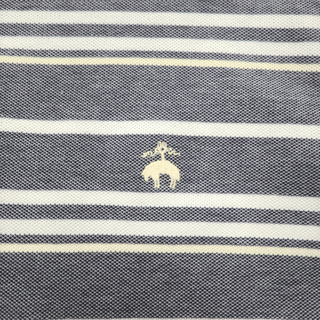 Brooks Brothers  ボーダー ポロシャツ L ブルー PERFORMANCE POLO SLIM FIT
