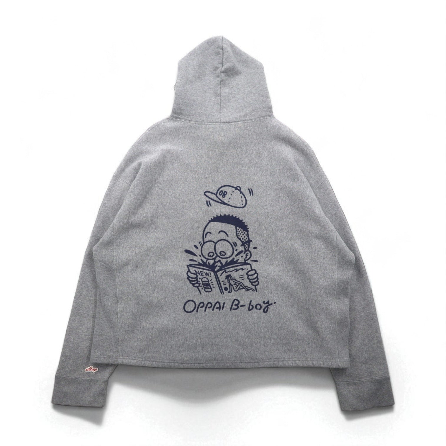 sillage felpa con cappuccio ampia "Tsuriami" - FREE - grigio - Oppai Beeboy - made in Japan
