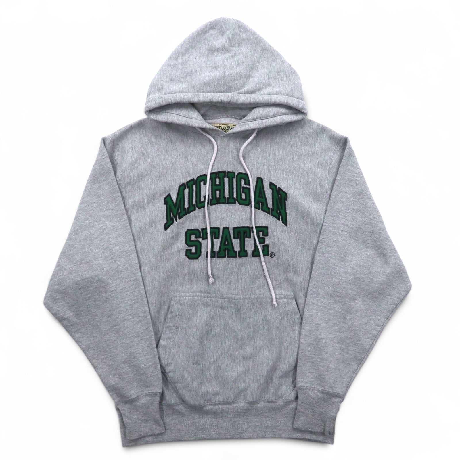 STEVE AND BARRY'S 90年代 リバースウィーブ プルオーバー パーカー XS グレー MICHIGAN STATE アーチロゴ