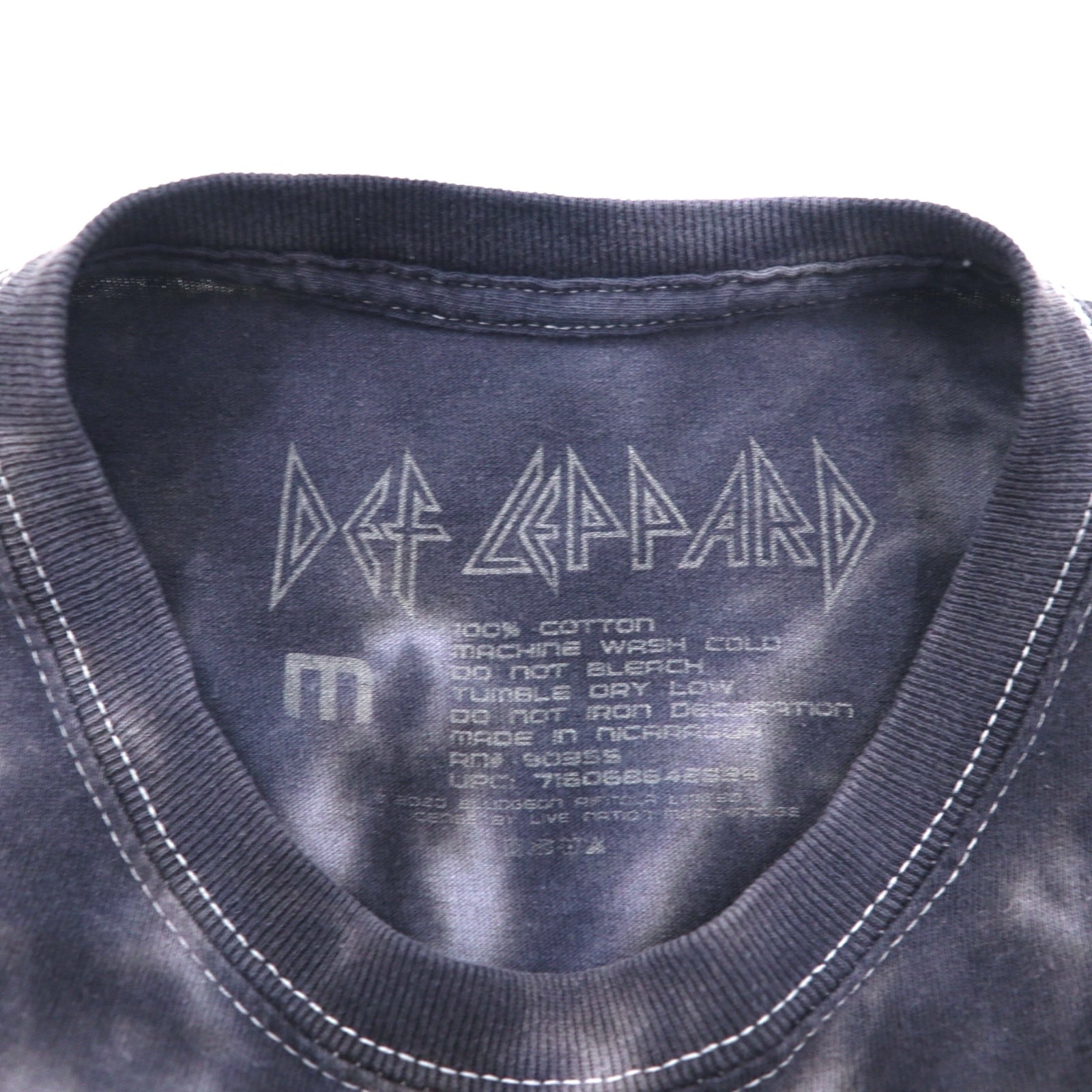 DEF LEPPARD Def Leppard T-shirt da gruppo rock M grigio tie-dye candeggiato Hysteria