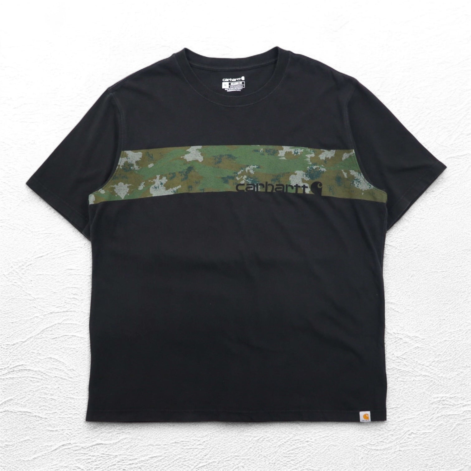 Carhartt T-shirt Relaxed Fit XL Nero Mimetico Righe RELAXED FIT 105205 Prodotto in Guatemala